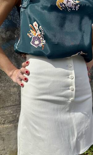 Gonna Londra denim bianco