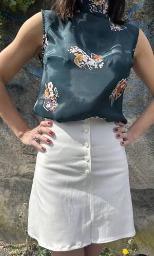 Gonna Londra denim bianco