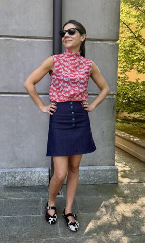 Gonna Londra denim blu