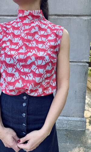 Gonna Londra denim blu