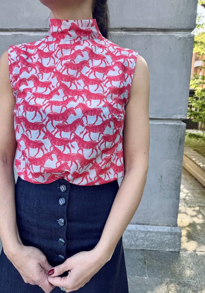 Blusa fedra seta zebre