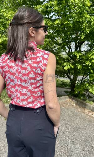 Blusa fedra seta zebre