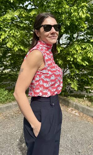 Blusa fedra seta zebre