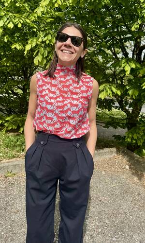 Blusa fedra seta zebre