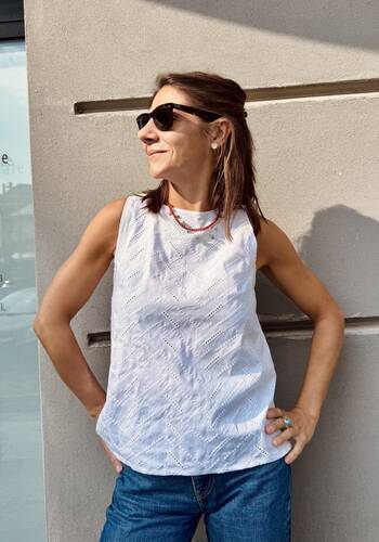 Blusa Celeste sangallo bianca