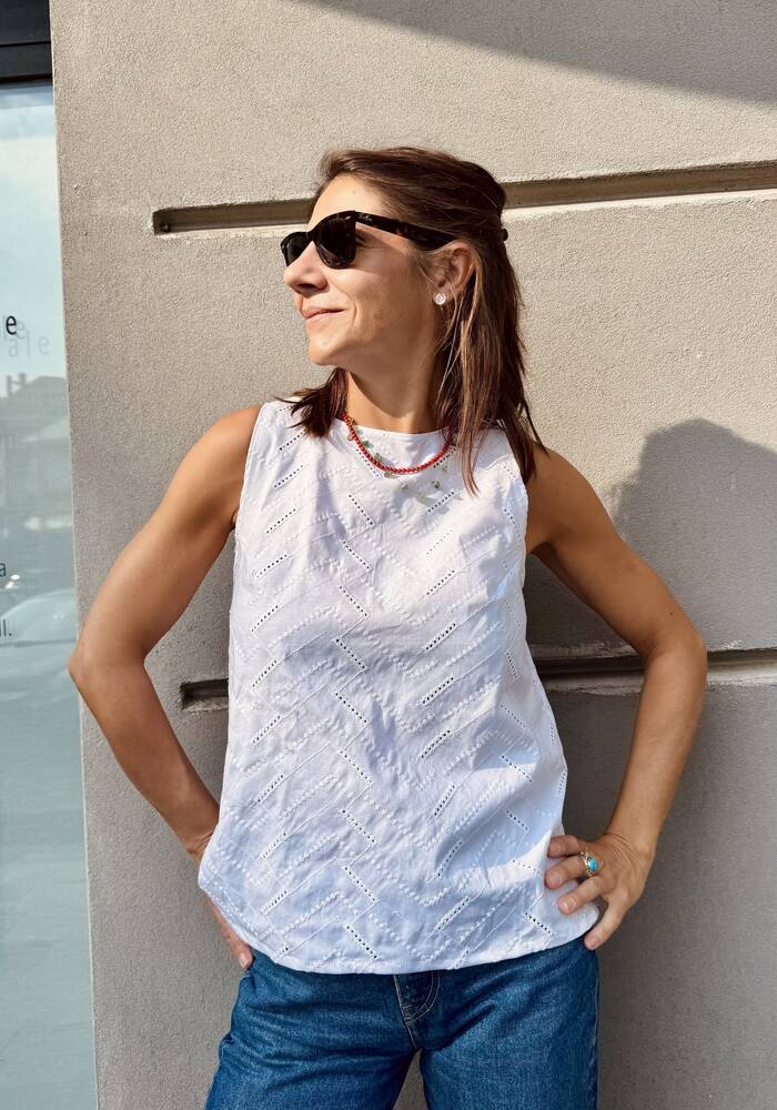 Blusa Celeste sangallo bianca