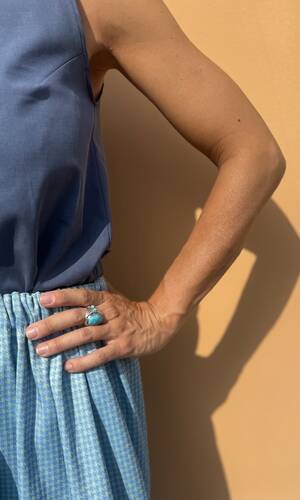 Blusa celeste azzurro polvere