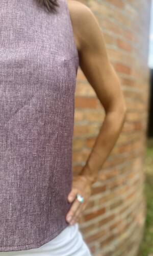 Blusa celeste lino amarena