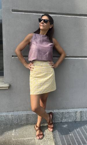 Blusa celeste lino amarena