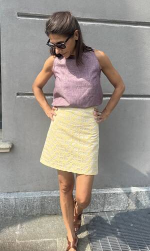 Blusa celeste lino amarena