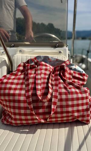 Combo pantaloncino borsa corallo