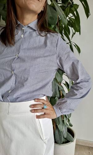 Camicia Venezia mille righe blu gioiello