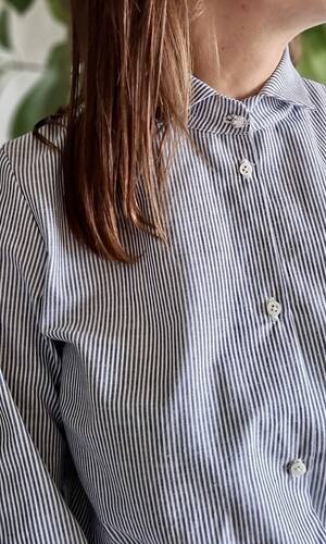 Camicia Venezia mille righe blu gioiello