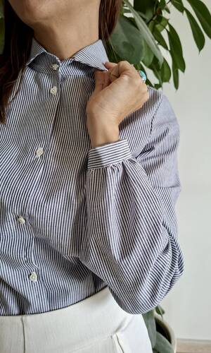 Camicia Venezia mille righe blu gioiello
