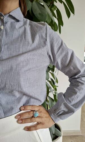 Camicia Venezia mille righe blu gioiello