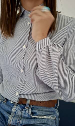 Camicia Venezia mille righe blu gioiello