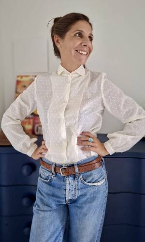 Camicia Venezia Plumetis gioiello 