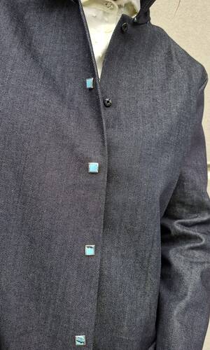Shacket denim blu