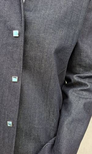 Shacket denim blu