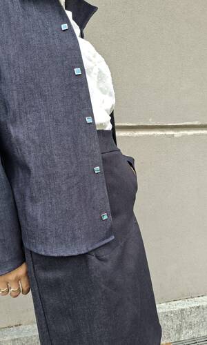 Shacket denim blu