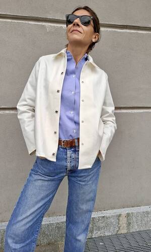 Shacket denim bianco