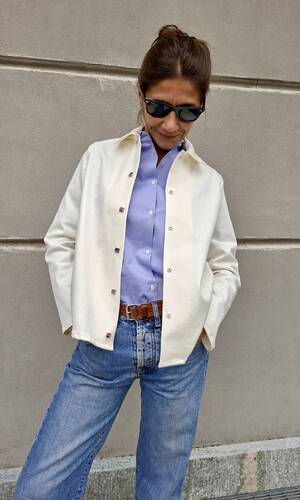 Shacket denim bianco