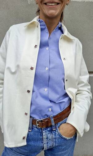 Shacket denim bianco