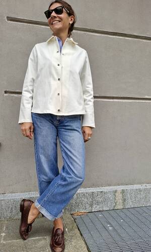 Shacket denim bianco