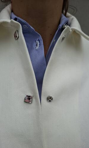 Shacket denim bianco