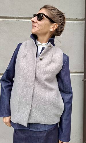Gilet Stefano teddy grigio
