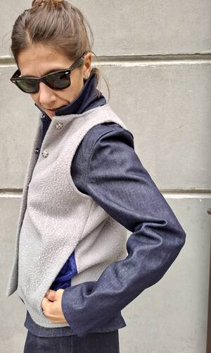 Gilet Stefano teddy grigio