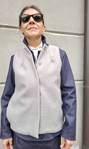 Gilet Stefano teddy grigio