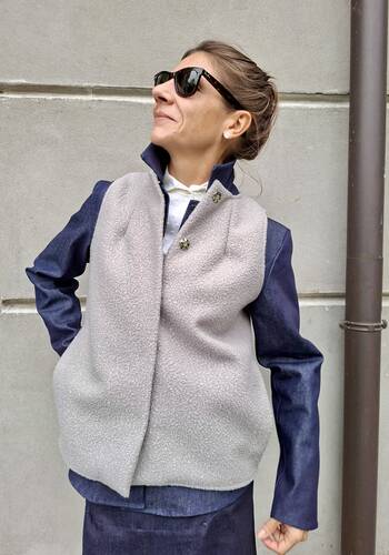 Gilet Stefano teddy grigio