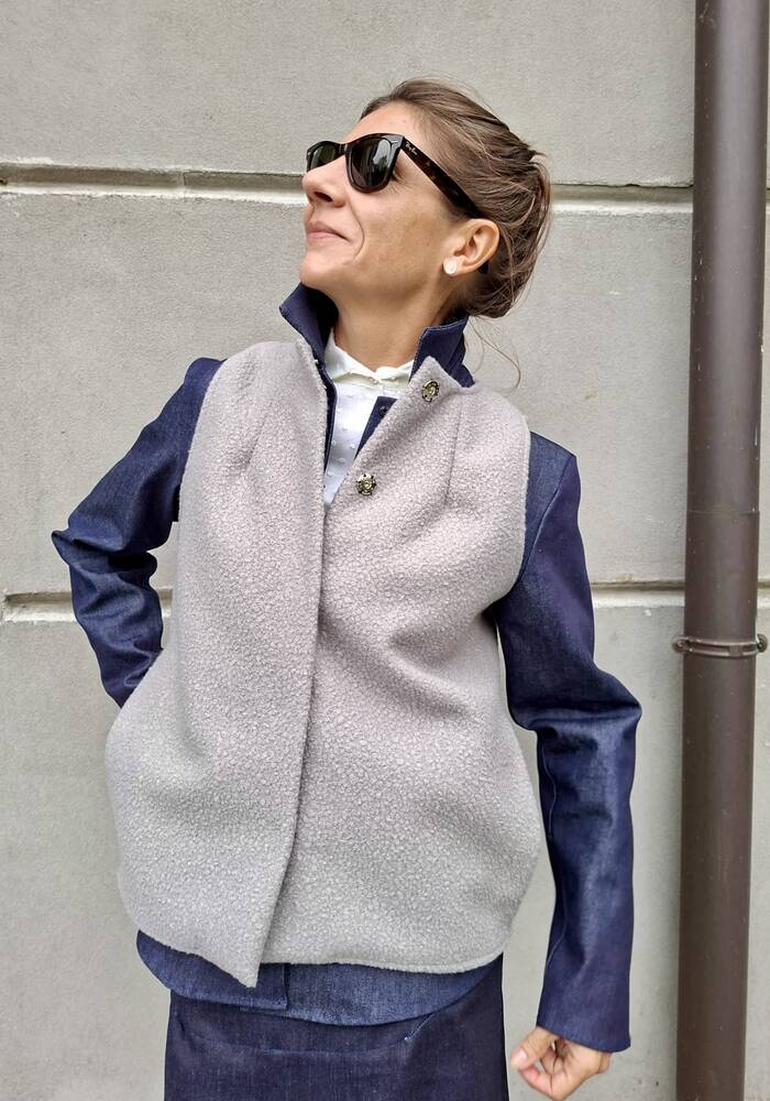 Gilet Stefano teddy grigio