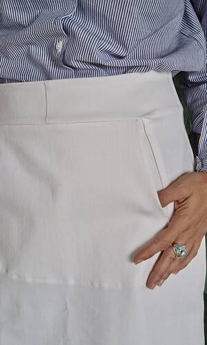 Gonna tasca denim bianco