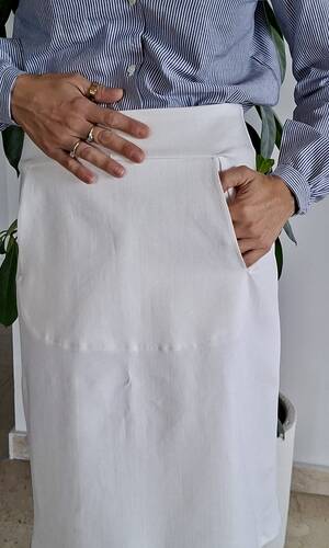 Gonna tasca denim bianco