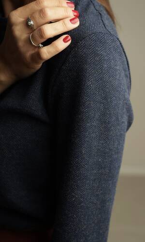 Maglia bologna blu spigato