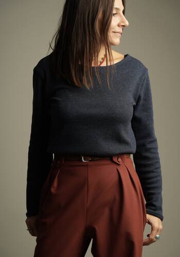 Maglia bologna blu spigato